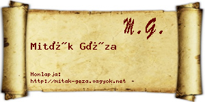 Miták Géza névjegykártya